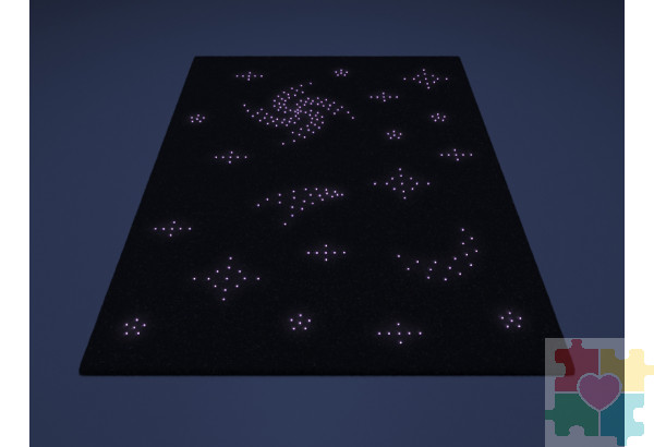 Фибероптический ковер в виде звездного неба