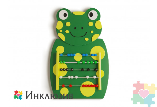 Бизиборд в виде лягушки-математика