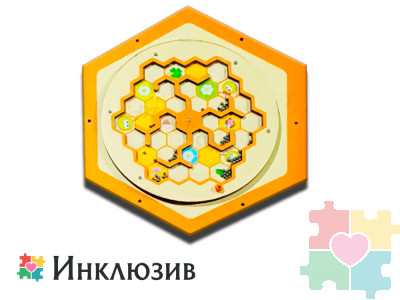 Бизиборд в виде пчелиных сот №2