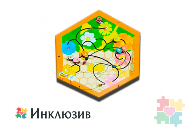 Бизиборд в виде пчелиных сот №3