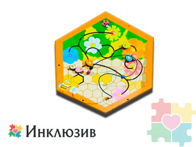 Бизиборд в виде пчелиных сот №3