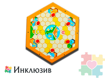 Бизиборд в виде пчелиных сот №6