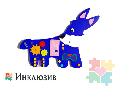 Бизиборд в виде синего зайки