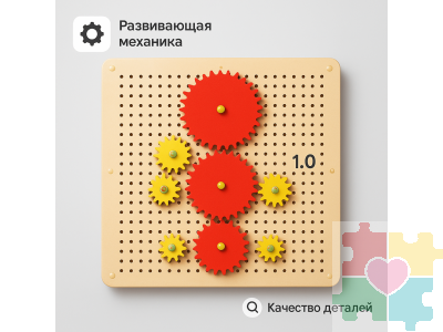 Тактильно–развивающая панель на тему механики