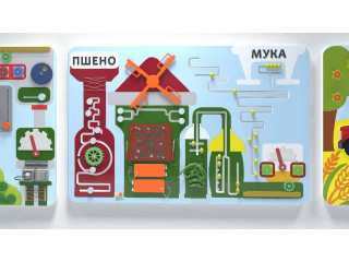 Комплект настенных панелей на тему хлебокомбината