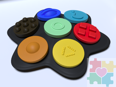 Полностью тактильный коммуникатор 7-кнопочный многоуровневый