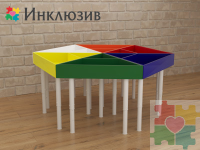 Дидактический стол в виде разноцветного шестигранника
