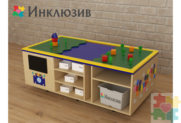 STEAM Многофункциональный стол с локациями леса и речки