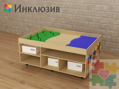STEAM Многофункциональный стол с локациями моря, суши и леса