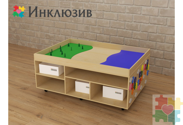 STEAM Многофункциональный стол с локациями моря, суши и леса