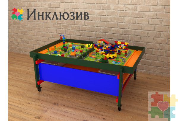 STEAM Многофункциональный стол с веселыми пчелками оранжевый