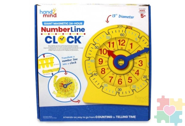 Развивающая игрушка "Учимся определять время. Часовой пазл", большой  (магнитный, 1 элемент)