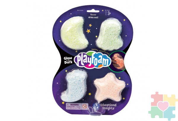 ПлэйФоум PlayFoam Светящийся в темноте (4 элемента)
