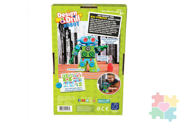 Развивающая игрушка "Закручивай и учись.Робот"  (16 элементов с наклейками) Развивающая игрушка "Закручивай и учись.Робот"  (16 элементов с наклейками)