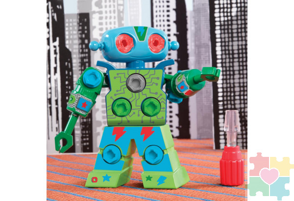 Развивающая игрушка "Закручивай и учись.Робот"  (16 элементов с наклейками)