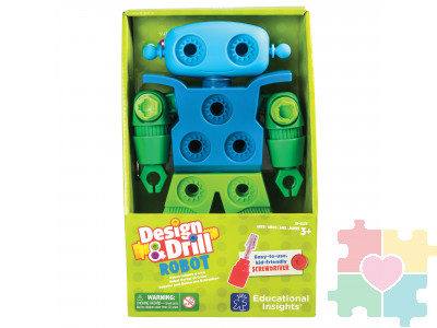 Развивающая игрушка "Закручивай и учись.Робот"  (16 элементов с наклейками)