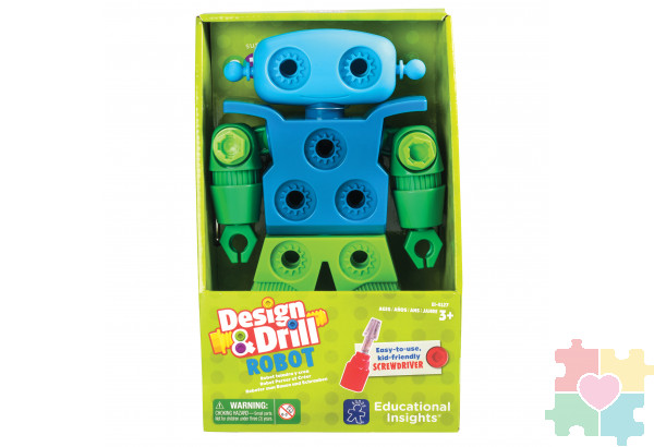 Развивающая игрушка "Закручивай и учись.Робот"  (16 элементов с наклейками)