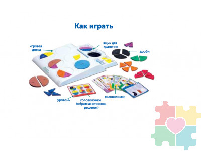 Развивающая игрушка "Части целого. Легко, как пирог", с карточками  (116 элементов)