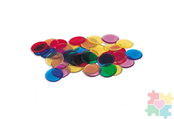 "Фишки для счета Прозрачные круги"  (250 элементов)