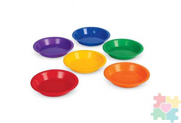 Цветные тарелки для сортировки канцелярских товаров (6 элементов)