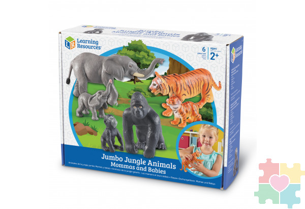 Развивающая игрушка «Животные джунглей. Мамы и малыши» (6 элементов)
