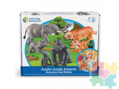 Развивающая игрушка «Животные джунглей. Мамы и малыши» (6 элементов)