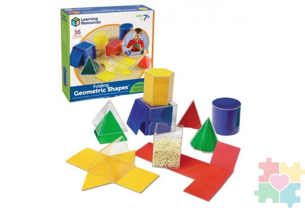 Развивающая игрушка "Объемные геометрические фигуры, с развертками"  (8 элементов)