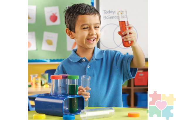 Развивающая игрушка "Моя первая лаборатория. Колбы с подставкой" (6 элементов)