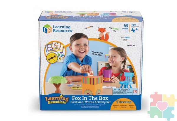 Развивающая игрушка  "Лисичка в коробочке с карточками" (65 элементов)