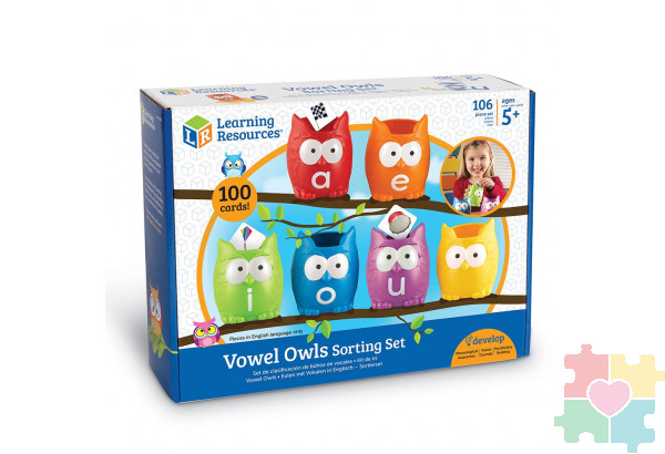 Развивающая игрушка "Совы. Гласные буквы" (106 элементов)