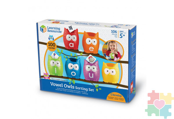 Развивающая игрушка "Совы. Гласные буквы" (106 элементов)