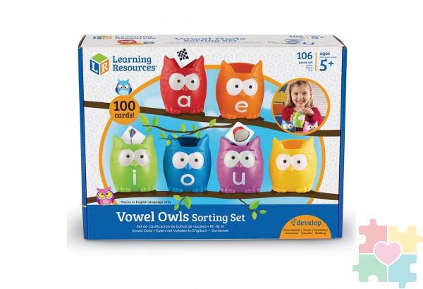 Развивающая игрушка "Совы. Гласные буквы" (106 элементов)