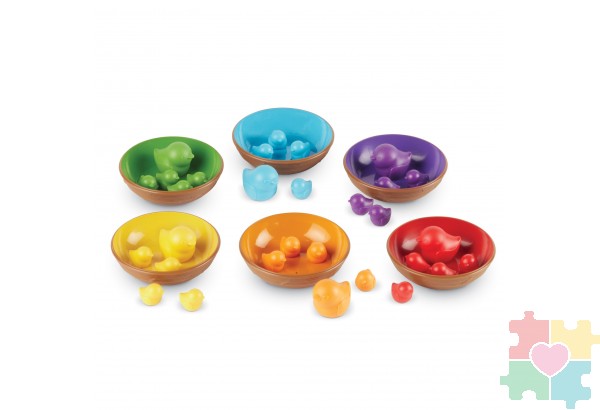 Развивающая игрушка "Цветные гнёздышки"  (36 элементов)