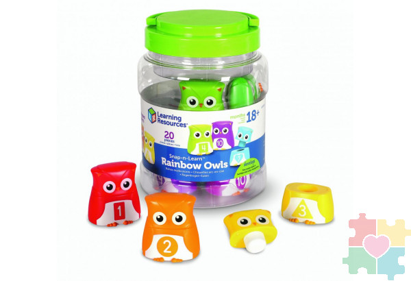 Развивающая игрушка  "Цветные совы" (серия Snap-N-Learn, 20 элементов)