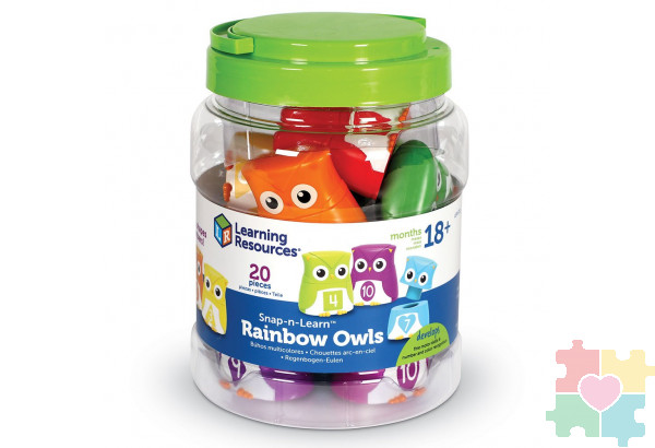Развивающая игрушка  "Цветные совы" (серия Snap-N-Learn, 20 элементов)