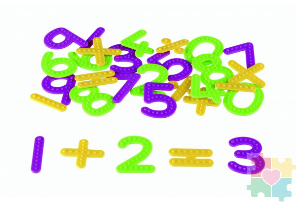 Развивающая игрушка "Тактильные цифры и знаки"  (37 элементов)