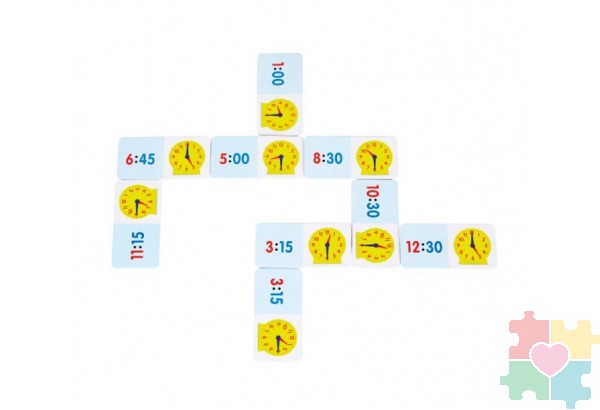 Развивающая игрушка "Учимся определять время. Домино" (36 элементов)