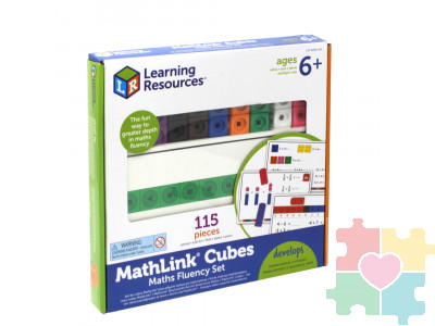 Соединяющиеся кубики "Академия математики"  ( от 6 лет, 115 элементов с карточками)