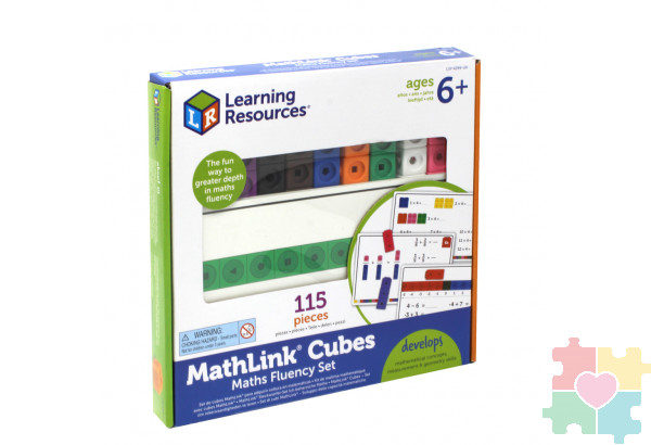 Соединяющиеся кубики "Академия математики"  ( от 6 лет, 115 элементов с карточками)