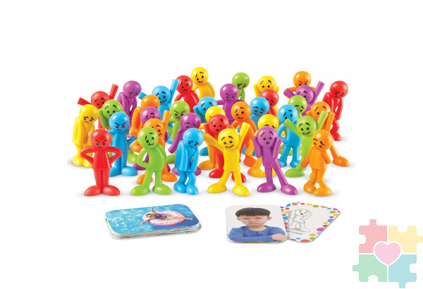 Развивающая игрушка "Фигурки Эмоциональные Человечки" (54 элемента с карточками)