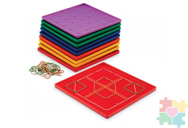 Развивающая игрушка "Цветные геоборды" (10 элементов)