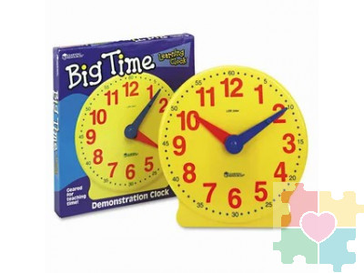 Развивающая игрушка "Учимся определять время. Игрушечные часы" (демонстрационный материал, 34см., 1 элемент)