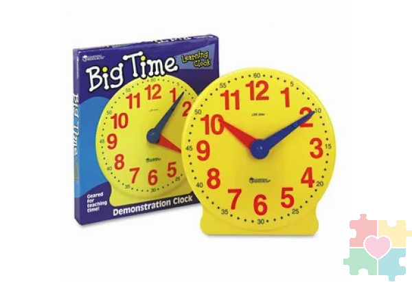 Развивающая игрушка "Учимся определять время. Игрушечные часы" (демонстрационный материал, 34см., 1 элемент)