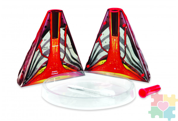 Развивающая игрушка "Вулкан, модель в сечении" (для опытов, 25 х 33см.)