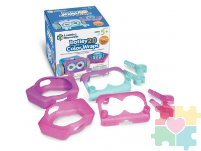 Развивающая игрушка "Аксессуары для робота Ботли. Цветные лица с чехлом для пульта" (розовый/фиолетовый, 8 элементов)