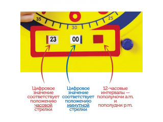 Развивающая игрушка "Учимся определять время. Игрушечные часы Цифровое и аналоговое время" (37см., 1 элемент)