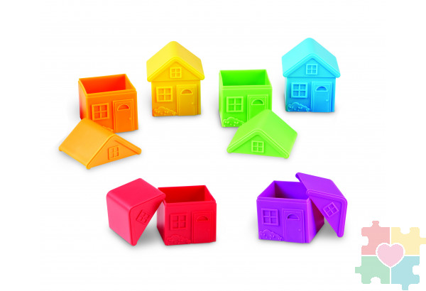 Развивающая игрушка "Домики для сортировки" (12 элементов)
