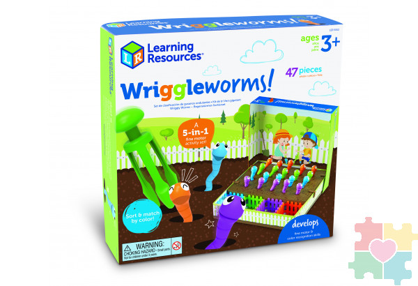 Развивающая игрушка "Непослушные червячки" (5-в-1, 47 элементов)