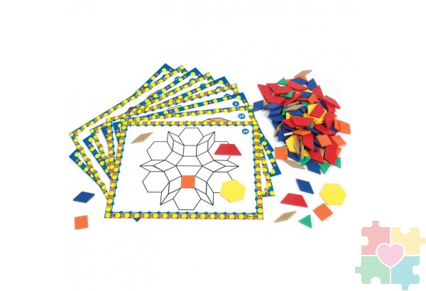 Развивающая игрушка "Мозаика. Цветные узоры СТЕМ" (124 элементов с карточками)