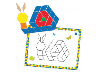 Развивающая игрушка "Мозаика. Цветные узоры СТЕМ" (124 элемента с карточками)